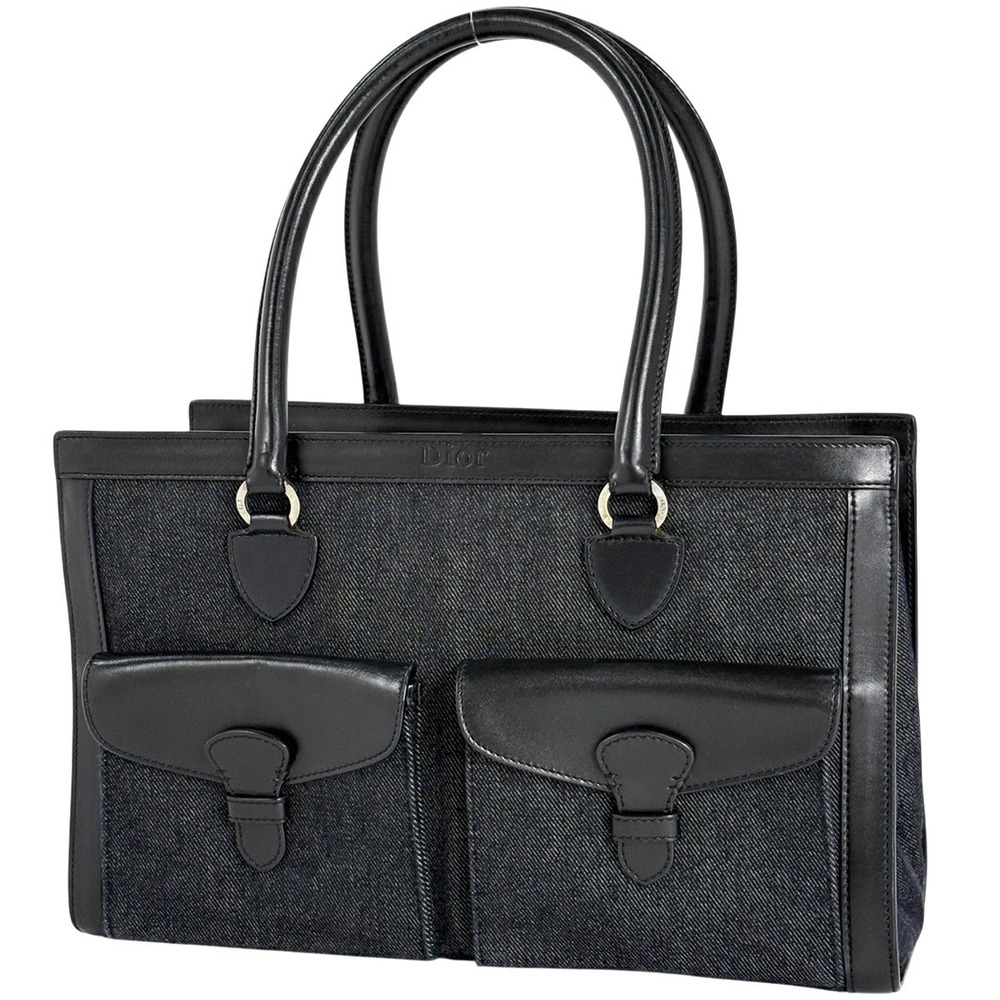 Christian Dior handbag tote bag shoulder Trotter canvas black